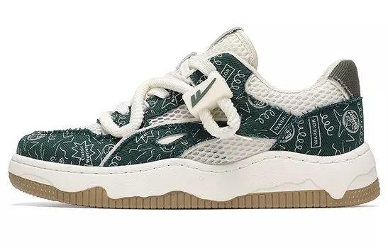 Кроссовки WARRIOR Skateboarding Shoes Unisex Low-top, зеленый