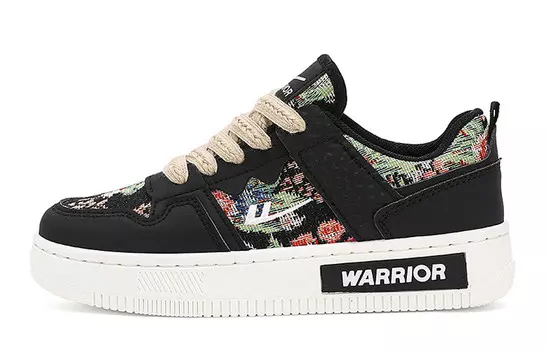 Кроссовки WARRIOR Skateboarding Shoes Unisex Low-top Black/Beige, черный/бежевый