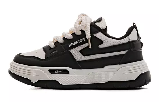 Кроссовки WARRIOR Skateboarding Shoes Unisex Low-top Beige, черный/бежевый