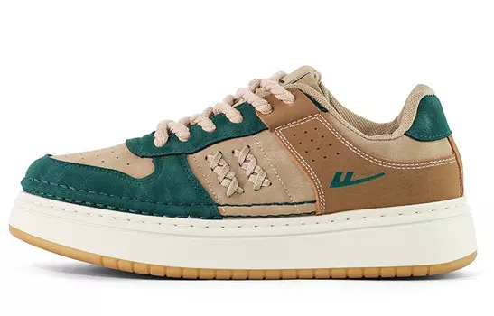 Кроссовки WARRIOR Skateboarding Shoes Unisex Low-top Khaki Green, хаки/зеленый