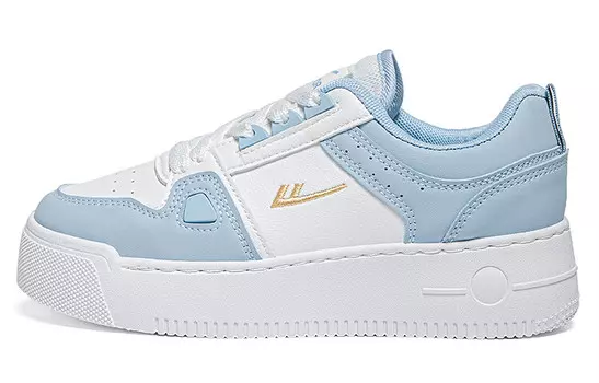 Кроссовки WARRIOR Skateboarding Shoes Unisex Low-top White/Light Blue, белый/голубой
