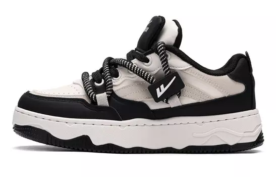 Кроссовки WARRIOR Skateboarding Shoes Unisex Low-top Black/beige, бежевый/черный