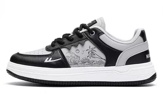 Кроссовки WARRIOR Skateboarding Shoes Unisex Low-top Gray, черный/серый