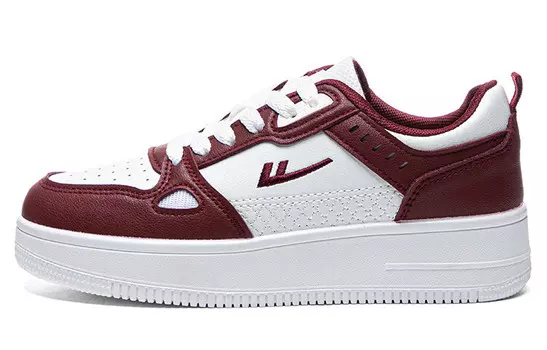 Кроссовки WARRIOR Skateboarding Shoes Unisex Low-top White/wine/red, белый