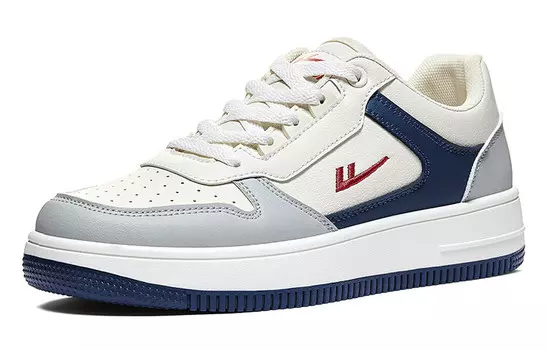 Кроссовки WARRIOR Skateboarding Shoes Unisex Low-top Beige/Gray/Dark Blue, бежевый/серый/темно-синий
