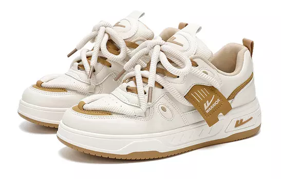 Кроссовки WARRIOR Skateboarding Shoes Unisex Low-top Beige/Khaki, бежевый
