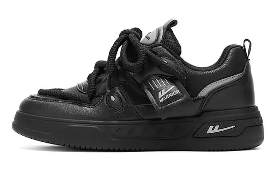 Кроссовки WARRIOR Skateboarding Shoes Unisex Low-top Black/Gray, черный/серый