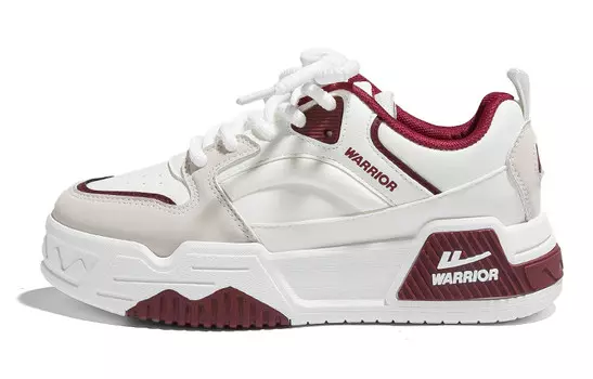 Кроссовки WARRIOR Skateboarding Shoes Unisex Low-top Red, белый/серый