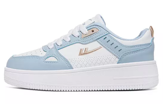 Кроссовки WARRIOR Skateboarding Shoes Unisex Low-top White/Light Blue, белый/голубой