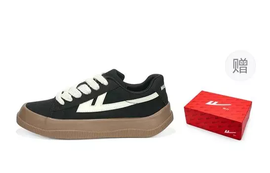 Кроссовки WARRIOR Skateboarding Shoes Unisex Low-top Brown, черный/бежевый