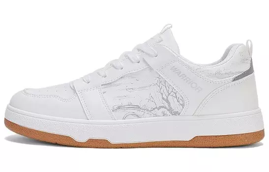 Кроссовки WARRIOR Skateboarding Shoes Unisex Low-top White, белый/серебряный