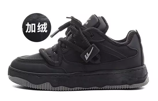 Кроссовки WARRIOR Skateboarding Shoes Unisex Low-top Black, черный