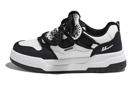 Кроссовки WARRIOR Skateboarding Shoes Unisex Low-top Black, белый/черный