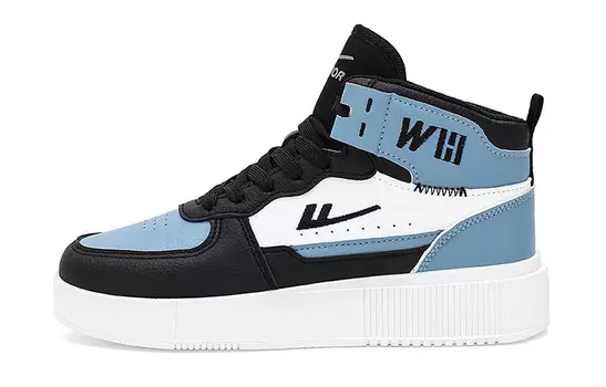 Кроссовки WARRIOR Skateboarding Shoes Unisex Mid-top White/Blue, белый/синий