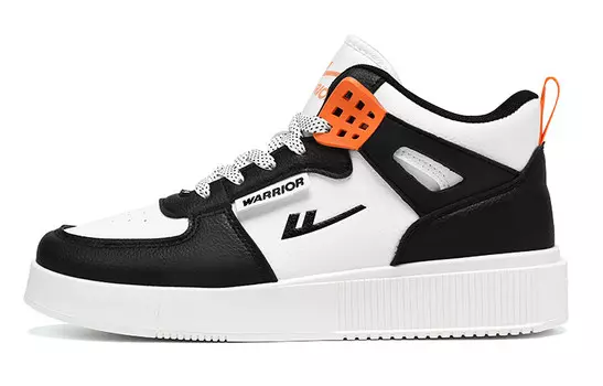 Кроссовки WARRIOR Skateboarding Shoes Unisex Mid-top White/Black, белый/черный