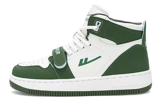 Кроссовки WARRIOR Skateboarding Shoes Unisex Mid-top White/Green, зеленый