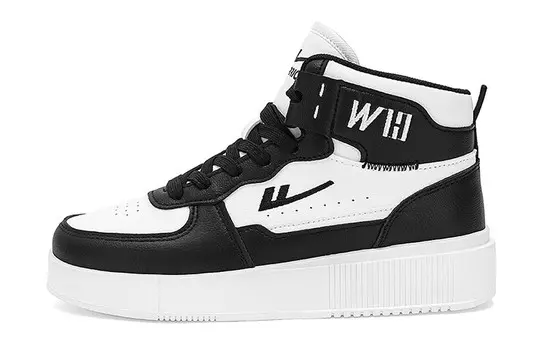 Кроссовки WARRIOR Skateboarding Shoes Unisex Mid-top, черный/белый