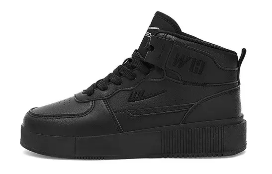 Кроссовки WARRIOR Skateboarding Shoes Unisex Mid-top Black, черный