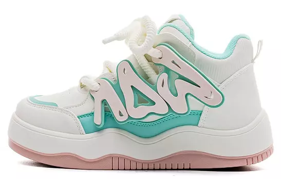 Кроссовки WARRIOR Skateboarding Shoes Women's High-top, розовый/бежевый