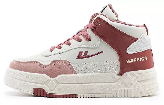 Кроссовки WARRIOR Skateboarding Shoes Women's High-top, розовый/бежевый