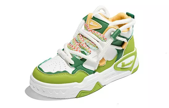 Кроссовки WARRIOR Skateboarding Shoes Women's High-top Green, зеленый