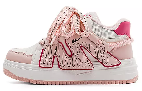 Кроссовки WARRIOR Skateboarding Shoes Women's High-top, розовый/бежевый