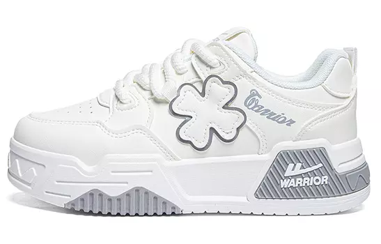 Кроссовки WARRIOR Skateboarding Shoes Women's Low-top White/Light Gray, белый/светло-серый