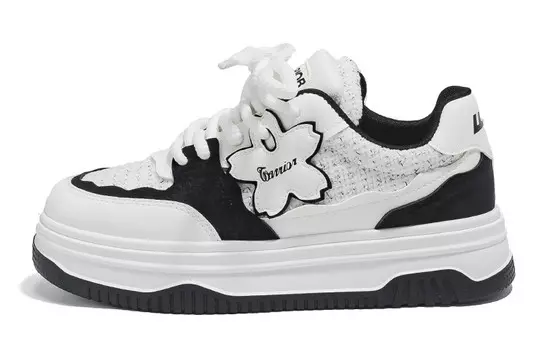 Кроссовки WARRIOR Skateboarding Shoes Women's Low-top Black, белый/черный