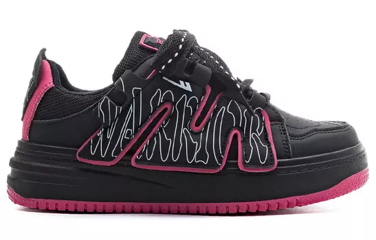 Кроссовки WARRIOR Skateboarding Shoes Women's Low-top Black/Fuchsia, черный/фуксия