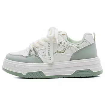 Кроссовки WARRIOR Skateboarding Shoes Women's Low-top Beige/Green, зеленый