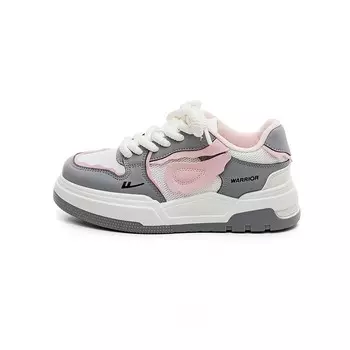 Кроссовки WARRIOR Skateboarding Shoes Women's Low-top, серый/розовый