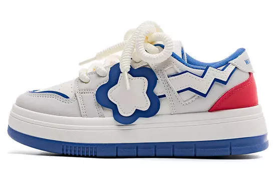 Кроссовки WARRIOR Skateboarding Shoes Women's Low-top Grey/white/red/blue, красный