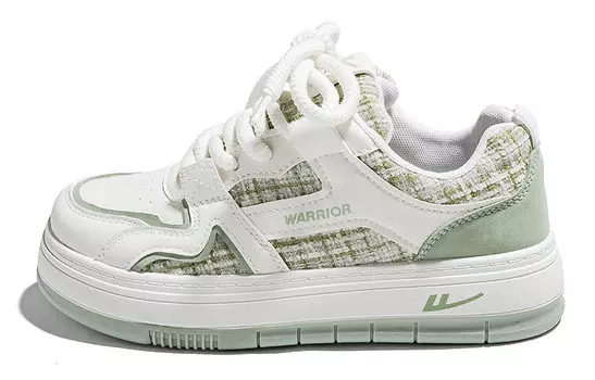 Кроссовки WARRIOR Skateboarding Shoes Women's Low-top Green, зеленый