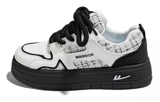 Кроссовки WARRIOR Skateboarding Shoes Women's Low-top Black, белый/черный