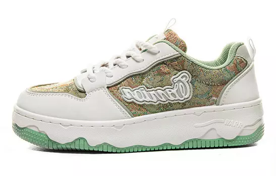 Кроссовки WARRIOR Skateboarding Shoes Women's Low-top White/Green, зеленый