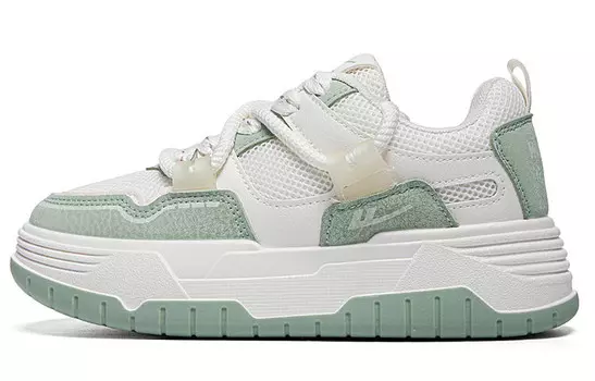 Кроссовки WARRIOR Skateboarding Shoes Women's Low-top Beige/Green, зеленый