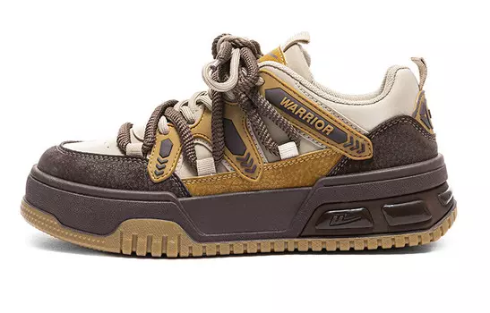 Кроссовки WARRIOR Skateboarding Shoes Women's Low-top Khaki Yellow-brown, коричневый