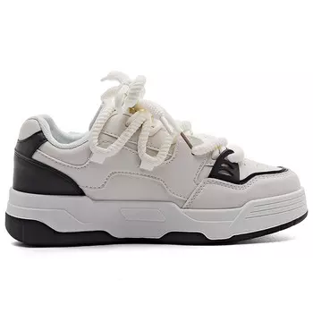 Кроссовки WARRIOR Skateboarding Shoes Women's Low-top White/Black, белый/черный