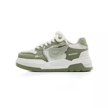 Кроссовки WARRIOR Skateboarding Shoes Women's Low-top White, зеленый
