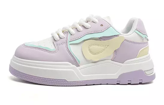 Кроссовки WARRIOR Skateboarding Shoes Women's Low-top Purple/rice/yellow, желтый
