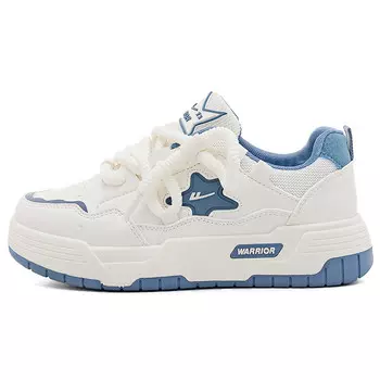 Кроссовки WARRIOR Skateboarding Shoes Women's Low-top Beige/Dark Blue, бежевый/темно-синий