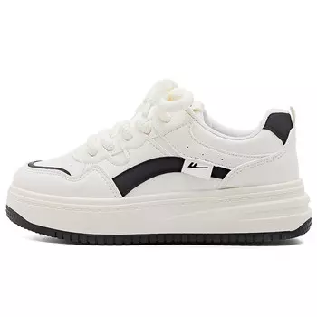 Кроссовки WARRIOR Skateboarding Shoes Women's Low-top Beige/Black, бежевый/черный