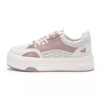 Кроссовки WARRIOR Skateboarding Shoes Women's Low-top Beige, розовый