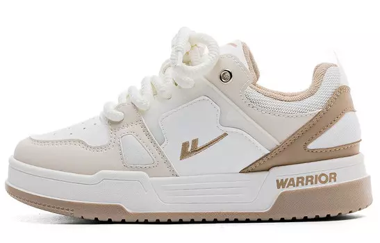 Кроссовки WARRIOR Skateboarding Shoes Women's Low-top White/Khaki, белый/хаки