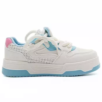 Кроссовки WARRIOR Skateboarding Shoes Women's Low-top Beige/Light Blue, бежевый/светло-голубой