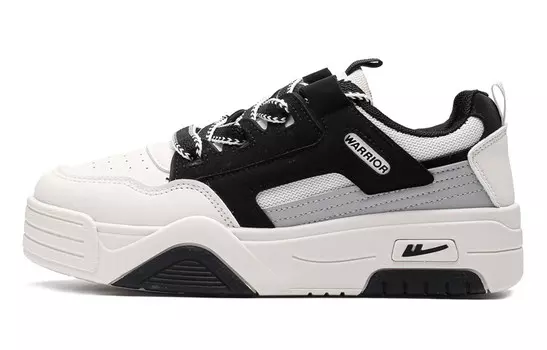 Кроссовки WARRIOR Skateboarding Shoes Women's Low-top Gray, черный/бежевый/серый
