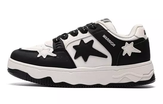 Кроссовки WARRIOR Skateboarding Shoes Women's Low-top Black, бежевый/черный