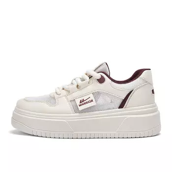 Кроссовки WARRIOR Skateboarding Shoes Women's Low-top Beige, бежевый/красный
