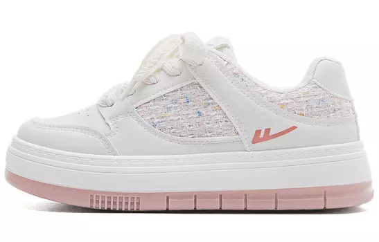 Кроссовки WARRIOR Skateboarding Shoes Women's Low-top White, розовый