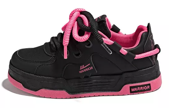 Кроссовки WARRIOR Skateboarding Shoes Women's Low-top Pink, черный